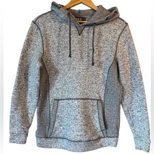 Buckle BKE Men's Light Gray/Black Long Sleeve Pullover Hoodie Sweater Sz Medium